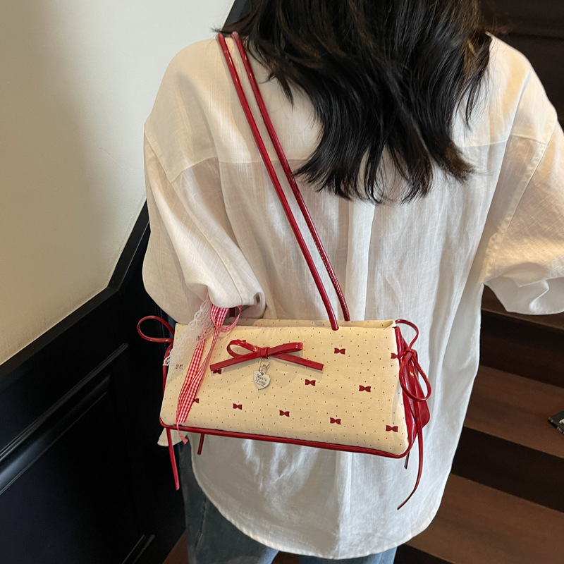 Casual super popular niche plaid polka dot bag women's versatile crossbody bag fashionable one-shoulder underarm bag - Image 2