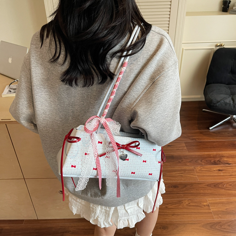 Casual super popular niche plaid polka dot bag women's versatile crossbody bag fashionable one-shoulder underarm bag - Image 3