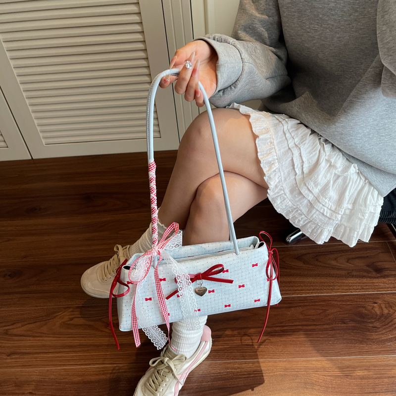 Casual super popular niche plaid polka dot bag women's versatile crossbody bag fashionable one-shoulder underarm bag - Image 4