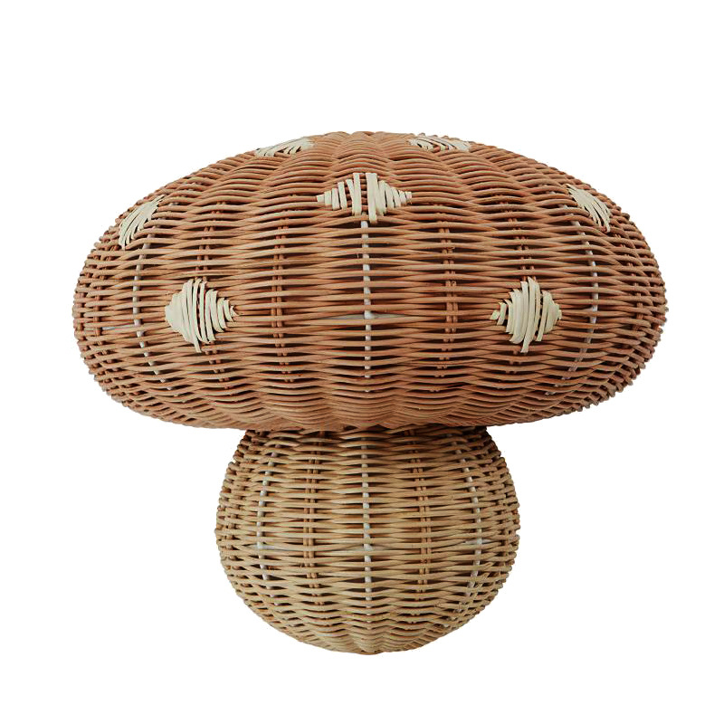 Feng hand-woven bedside wall lamp children's room bedroom study rattan mushroom-shaped wall lamp - Image 6