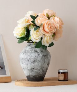 Anti-Ancient stone paint ceramic vase home decoration light luxury high-end soft decoration home decoration