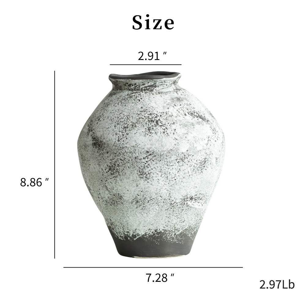 Anti-Ancient stone paint ceramic vase home decoration light luxury high-end soft decoration home decoration - Image 3