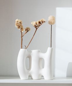 Style plain white fence ceramic vase home decoration white crafts small