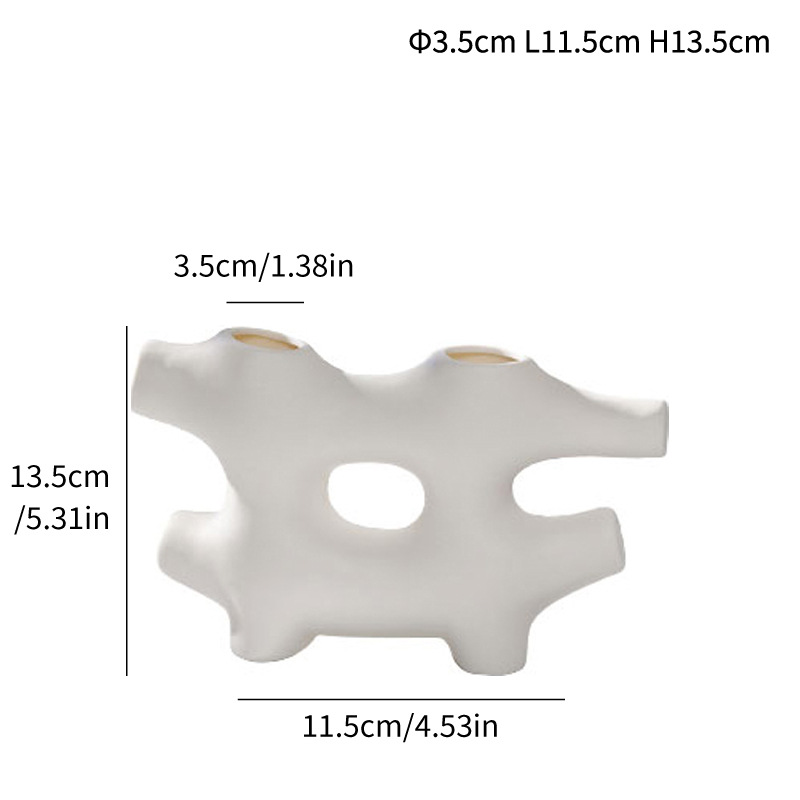 Style plain white fence ceramic vase home decoration white crafts small - Image 4