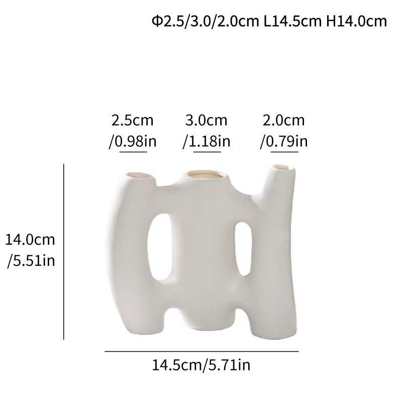 Style plain white fence ceramic vase home decoration white crafts small - Image 5